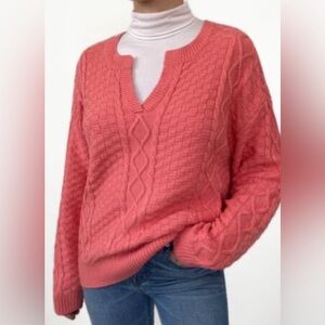 St Johns Bay Cotton Cable Knit Sweater XS